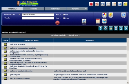 Chemwatch screenshot