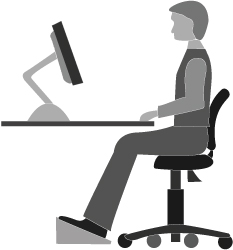 Diagram illustrating how to set up your workstation for comfort and safety.